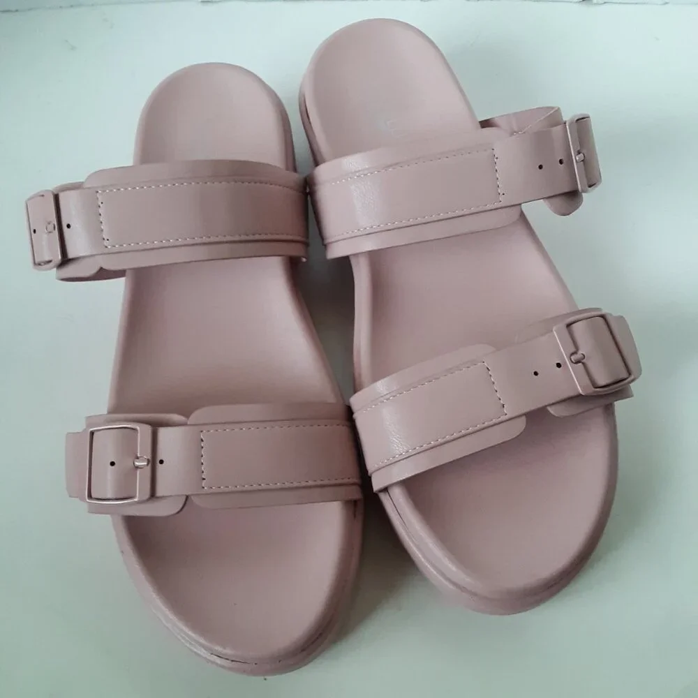 Platform Sandal size 11M Women's Pale Pink Color Faux Leather